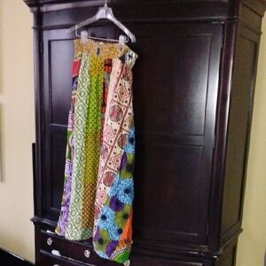 Multicolor Patterned Women's Skirt Side Pockets